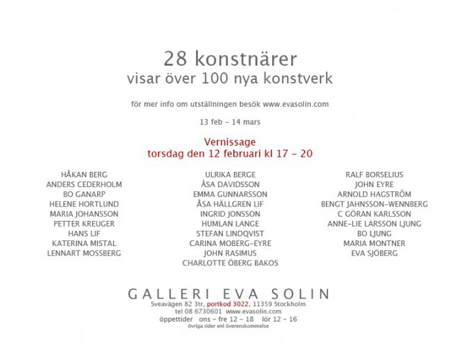 28 konstnärer- Galleri Eva Solin